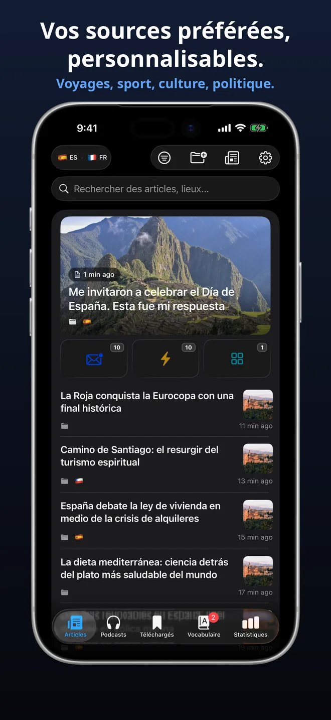 Des centaines de flux sélectionnés dans 19 langues