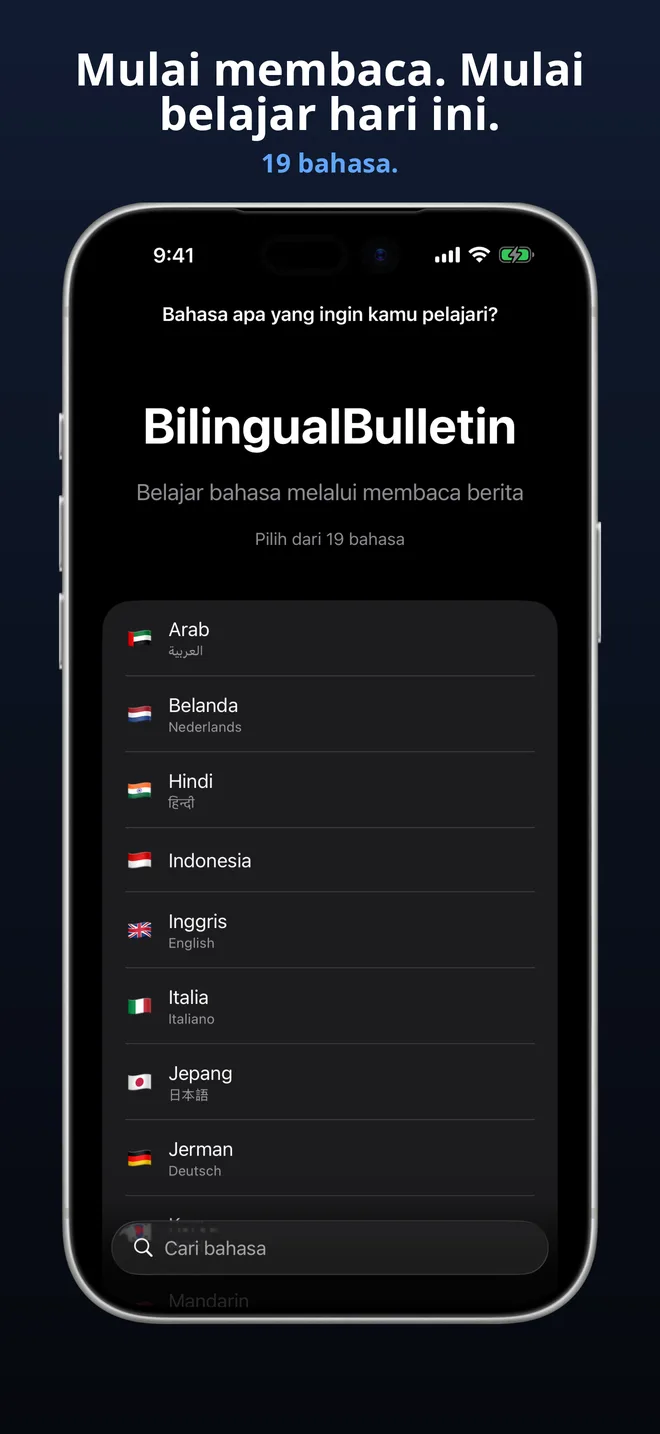 Pilih dari 19 bahasa