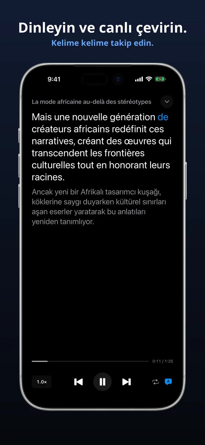 Okurken gerçek podcast sesini dinleyin